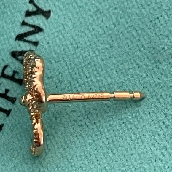 Tiffany & Co 18K rose gold and diamond paper flower earrings - Picture 12 of 15